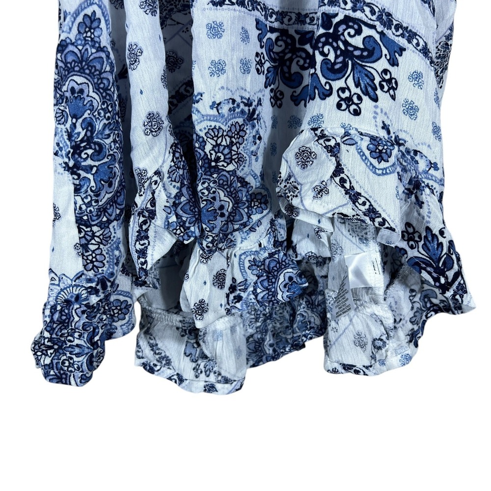 NWT Maurices Halter Paisley Medallion Tank Top Blue Boho Ruffle Hem Size 1X - Picture 5 of 7